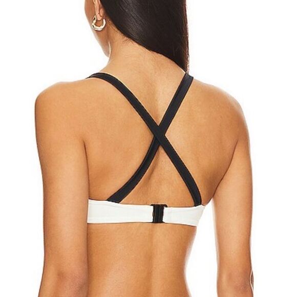 NWT Tularosa Asha bikini Top Black & White swimsuit separate Revolve M - Picture 3 of 9